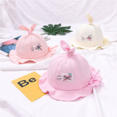 Pălărie drăguță cu ureche de iepuraș pentru bebeluș cu fundă, prințesă, fetițe, pălării de soare, nou-născut, bumbac, vară, în aer liber, pălărie de pescar pentru sugari, șapcă pentru bebeluși