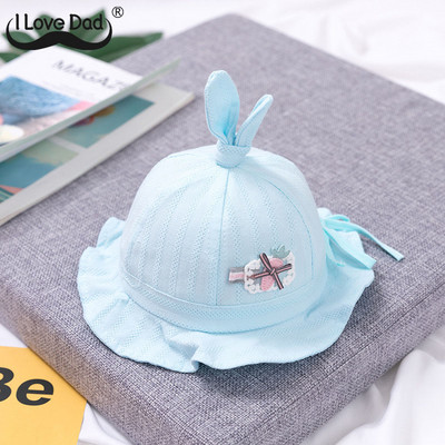 Pălărie drăguță cu ureche de iepuraș pentru bebeluș cu fundă, prințesă, fetițe, pălării de soare, nou-născut, bumbac, vară, în aer liber, pălărie de pescar pentru sugari, șapcă pentru bebeluși