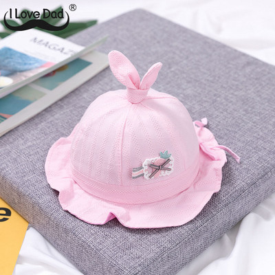 Pălărie drăguță cu ureche de iepuraș pentru bebeluș cu fundă, prințesă, fetițe, pălării de soare, nou-născut, bumbac, vară, în aer liber, pălărie de pescar pentru sugari, șapcă pentru bebeluși