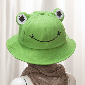 Сладка анимационна шапка с кофа с жаба за деца Пролет Лято Момчета Момичета На открито Плажна шапка за слънце Детски панамски шапки 4-12 г
