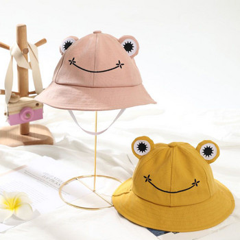 Сладка анимационна шапка с кофа с жаба за деца Пролет Лято Момчета Момичета На открито Плажна шапка за слънце Детски панамски шапки 4-12 г
