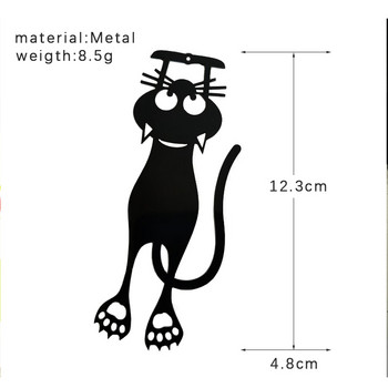 1Pc Kawaii Black Cat σελιδοδείκτες για βιβλία Τρισδιάστατο μεταλλικό στερεοφωνικό ζωικό σήμα για δώρα μαθητή δασκάλου Δημιουργική γραφική ύλη