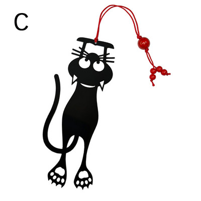 1vnt Kawaii Black Cat žymės knygoms 3D metalinis stereofoninis gyvūnų knygos ženklas mokinių mokytojų dovanoms Kūrybinės raštinės reikmenys