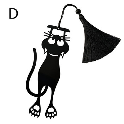 1vnt Kawaii Black Cat žymės knygoms 3D metalinis stereofoninis gyvūnų knygos ženklas mokinių mokytojų dovanoms Kūrybinės raštinės reikmenys