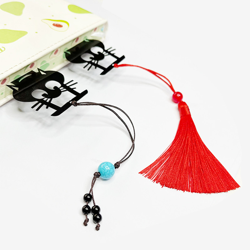 1vnt Kawaii Black Cat žymės knygoms 3D metalinis stereofoninis gyvūnų knygos ženklas mokinių mokytojų dovanoms Kūrybinės raštinės reikmenys