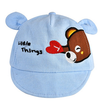 Лятна бебешка бейзболна шапка Сладко анимационно мече Embroiderey Baby Boy Girl Cap с уши Мека памучна бебешка шапка за новородено 0-18M