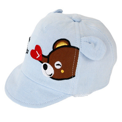 Beebi suvine pesapallimüts Armas multifilmi karu tikkimine Baby Boy Girl kõrvadega pehme puuvillane beebimüts vastsündinule 0-18M