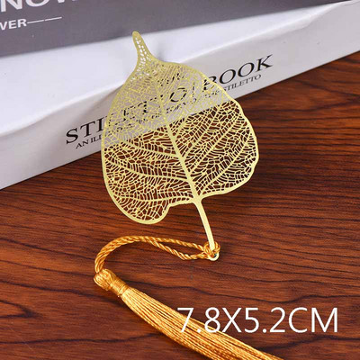 Γραφική ύλη φοιτητικού κινέζικου στυλ Ρετρό μεταλλικοί σελιδοδείκτες Κοίλο Ginkgo Biloba Maple Leaf Lotus Vein Δώρα