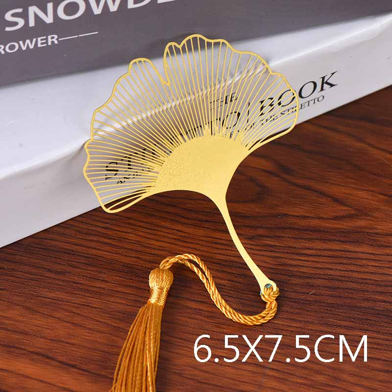 Γραφική ύλη φοιτητικού κινέζικου στυλ Ρετρό μεταλλικοί σελιδοδείκτες Κοίλο Ginkgo Biloba Maple Leaf Lotus Vein Δώρα