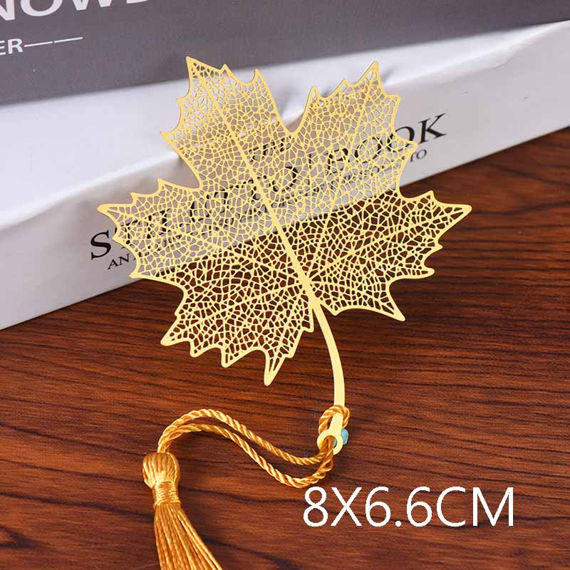 Γραφική ύλη φοιτητικού κινέζικου στυλ Ρετρό μεταλλικοί σελιδοδείκτες Κοίλο Ginkgo Biloba Maple Leaf Lotus Vein Δώρα