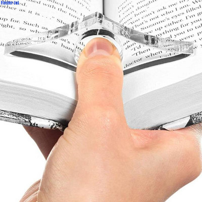 1PC Мултифункционална акрилна книга с палец Поддържаща книга Държач за страница с книга Удобна отметка Училищни офис консумативи