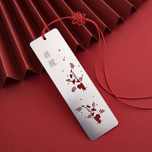 Hiina stiilis järjehoidjad Loomingulised metallist õõnsad metallist raamatumärgid punase sõlmega lastele õpilastele kingitused koolitarbed