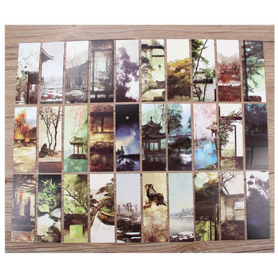 30 buc 18 stiluri creativ în stil chinezesc flori hârtie semne de carte carduri de pictură retro frumos cutie marcaj cadouri comemorative