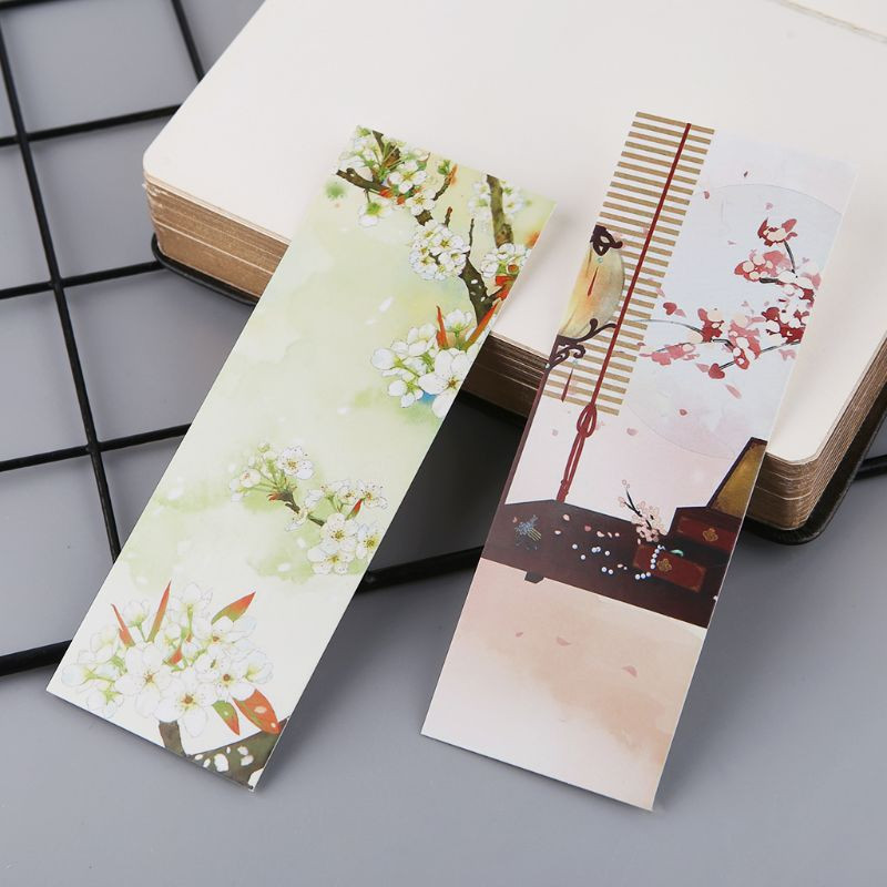 30 buc 18 stiluri creativ în stil chinezesc flori hârtie semne de carte carduri de pictură retro frumos cutie marcaj cadouri comemorative