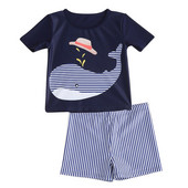 Costum de baie pentru copii mici, băieți, tricou cu mânecă scurtă cu imprimeu de desene scurte, haine, ținute, costum de baie pentru copii, îmbrăcăminte de plajă