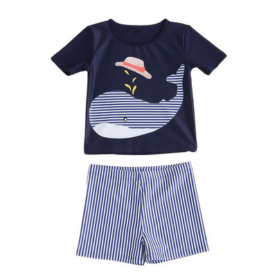 Costum de baie pentru copii mici, băieți, tricou cu mânecă scurtă cu imprimeu de desene scurte, haine, ținute, costum de baie pentru copii, îmbrăcăminte de plajă