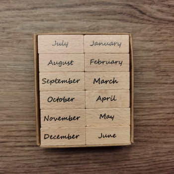 Винтидж дигитален печат седмица месец месец Направи си сам дървени гумени печати за Scrapbooking Bullet Journaling