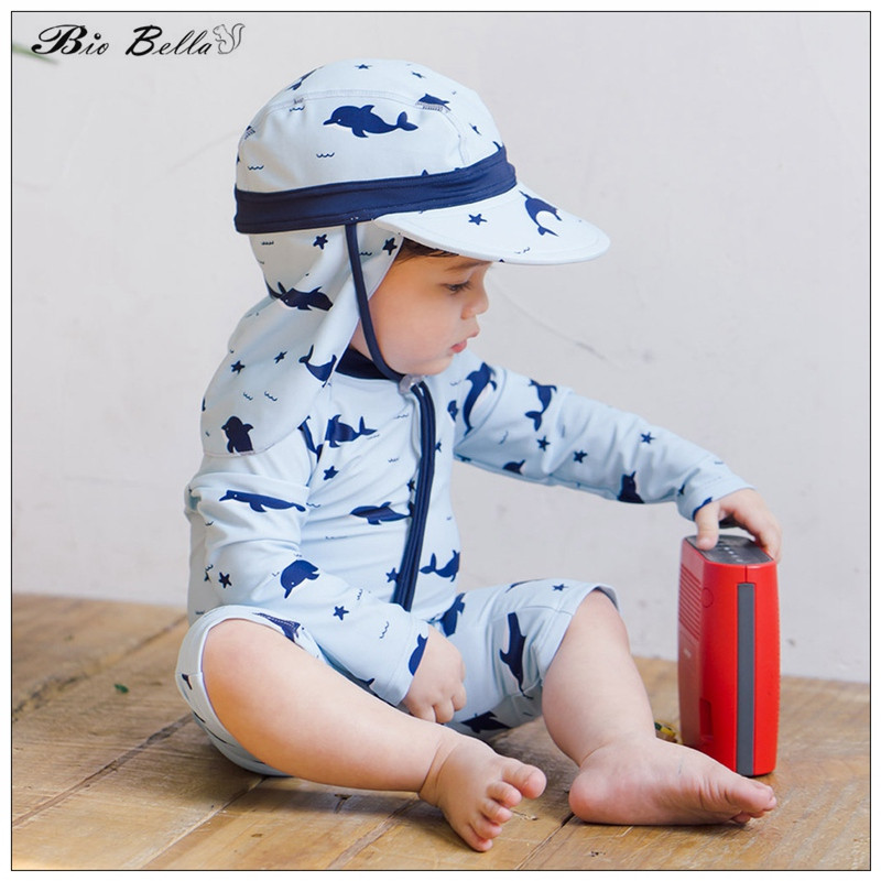 Baby Boy Whale Crtani kupaći kostimi Krema za sunčanje Dječaci Dječje ronilačko odijelo Punih rukava za plažu Jednodijelni Dječji dječaci 1-7 godina Dječji kupaći kostimi