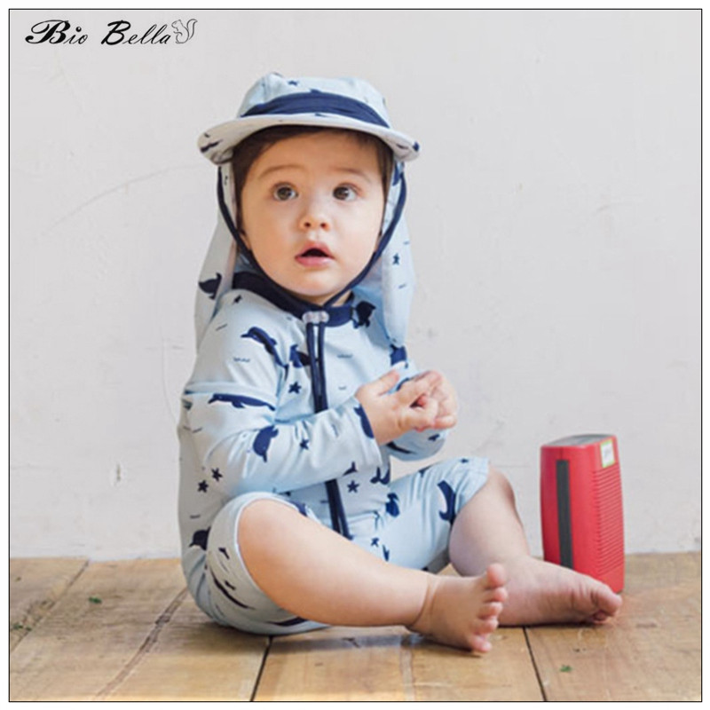 Baby Boy Whale Crtani kupaći kostimi Krema za sunčanje Dječaci Dječje ronilačko odijelo Punih rukava za plažu Jednodijelni Dječji dječaci 1-7 godina Dječji kupaći kostimi