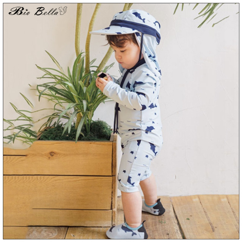 Baby Boy Whale Crtani kupaći kostimi Krema za sunčanje Dječaci Dječje ronilačko odijelo Punih rukava za plažu Jednodijelni Dječji dječaci 1-7 godina Dječji kupaći kostimi