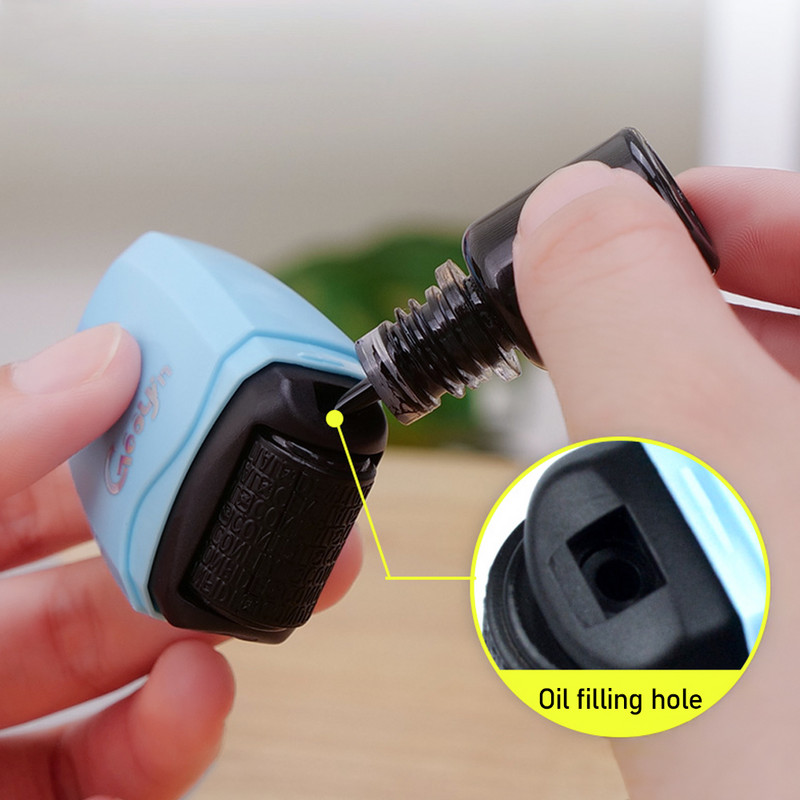 Ștampilă cu role portabilă Cod dezordonat Ștergere Securitate Sigiliu cu cerneală automată Informații de identitate Protecție împotriva furtului Eliminatoare de confidențialitate