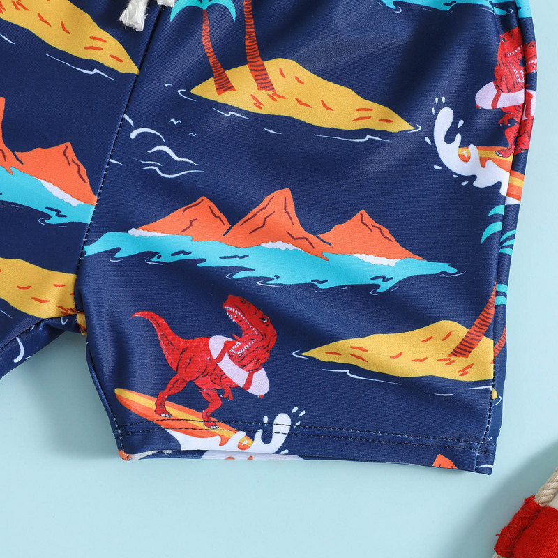 Vaikų berniukų animacinių filmų dinozaurų spausdintos maudymosi kelnaitės Vaikų berniukų maudymosi kostiumėlis maudymosi kostiumėlis paplūdimio šortai