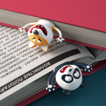 Scared Panda Cat Shiba Inu Creative Funny PVC 3D Book Marker Cartoon Animal Seal Octopus Lifelike σελιδοδείκτες για παιδιά Δώρο