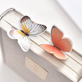 5бр. Butterfly Bookmarks Kawaii Канцеларски материали Хартиени страници Маркиране Инструмент за четене Офис ученически пособия Kawaii Канцеларски материали
