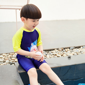 Καλοκαιρινό Παιδικό Ολόσωμο Μαγιό Αγόρια Στολή Σέρφινγκ Μεσομάνικο Παιδικό Αντι-UV Μαγιό Cartoon Βρεφικό βρεφικό μαγιό 유아수영복