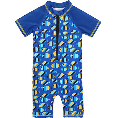 Vasaras bērnu viendaļīgs peldkostīms zēnu sērfošanas kostīms bērniem ar vidējām piedurknēm Anti-UV peldkostīms multfilmas zīdaiņu zīdaiņu peldkostīms 유아수영복