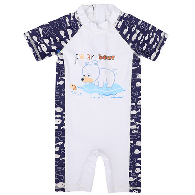 Vasaras bērnu viendaļīgs peldkostīms zēnu sērfošanas kostīms bērniem ar vidējām piedurknēm Anti-UV peldkostīms multfilmas zīdaiņu zīdaiņu peldkostīms 유아수영복