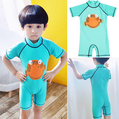 Vasaras bērnu viendaļīgs peldkostīms zēnu sērfošanas kostīms bērniem ar vidējām piedurknēm Anti-UV peldkostīms multfilmas zīdaiņu zīdaiņu peldkostīms 유아수영복