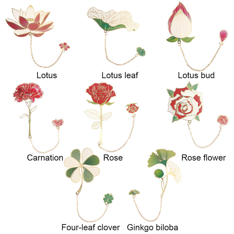 1kom kineski stil, metalna šuplja oslikana oznaka Lotus lotosov list Oznaka kreativne tiskanice fini blagdanski darovi umjetnički dodaci