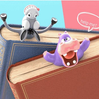 1PC 3D Stereo Cartoon Marker Animal Style Bookmark Cartoon Doll Ocean Series Κλιπ βιβλίου Σελιδοποίηση Mark School Student Χαρτικά