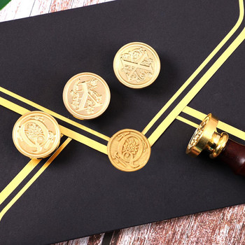 JIANWU 1 τμχ Creative Letter Fire Paint Seal Handle and Copper Head Stamps Sealing Wax Card Making DIY Journaling Stationery