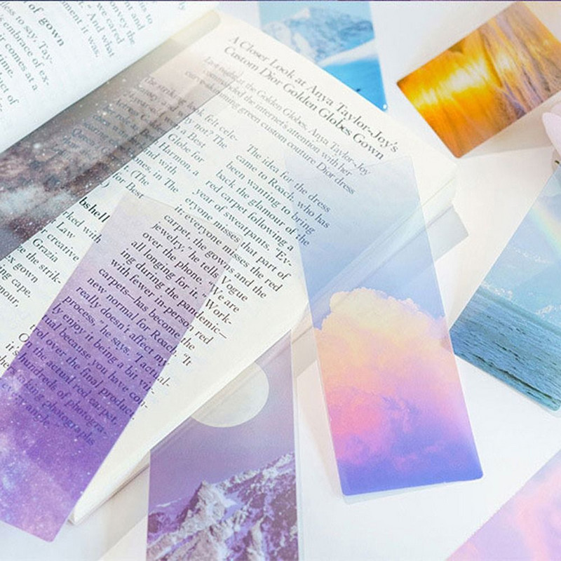 5kom Rush To Four Seasons oznake za knjige PET prozirni držač markera za stranice Sun & Moon Jedinstveni poklon za čitanje