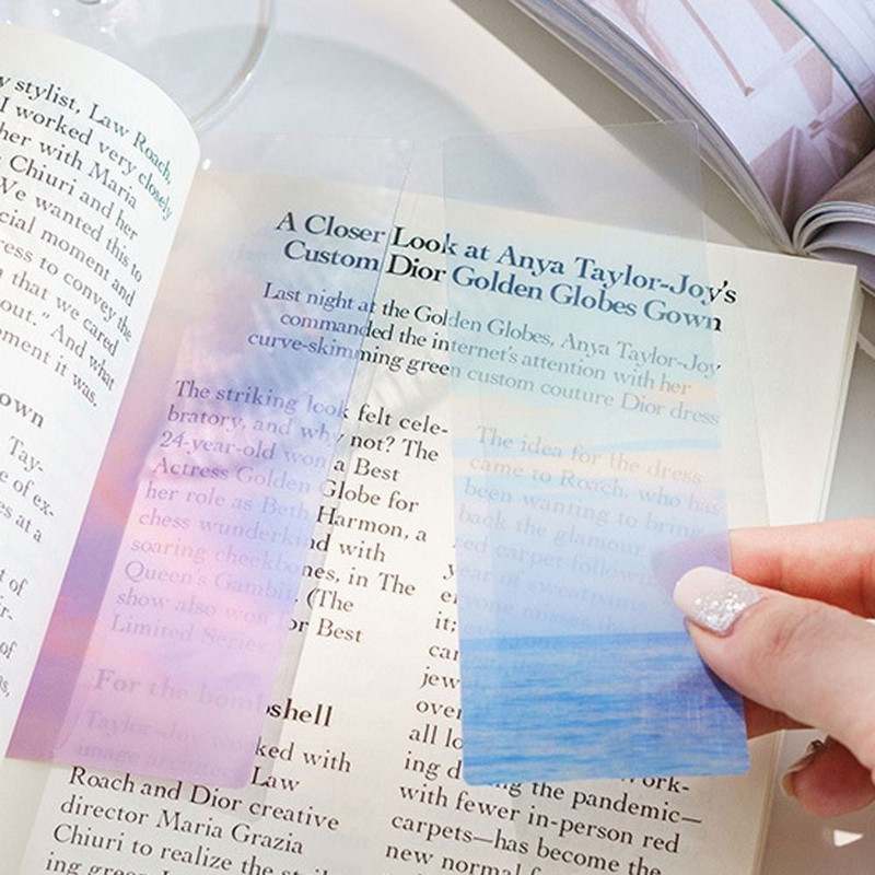 5kom Rush To Four Seasons oznake za knjige PET prozirni držač markera za stranice Sun & Moon Jedinstveni poklon za čitanje