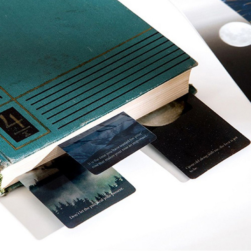 5kom Rush To Four Seasons oznake za knjige PET prozirni držač markera za stranice Sun & Moon Jedinstveni poklon za čitanje
