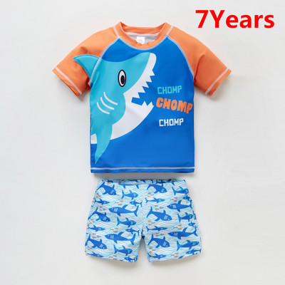 Kavkas Kids Boys Rash Guard komplekt Shark Animals Cartoon Printed 12M-8Y Baby Boys Beach Wear kalamustriga ujumiskostüümi komplekt