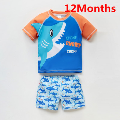 Kavkas Kids Boys Rash Guard komplekt Shark Animals Cartoon Printed 12M-8Y Baby Boys Beach Wear kalamustriga ujumiskostüümi komplekt