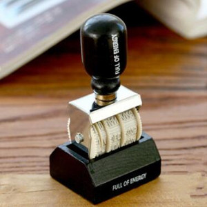 Vintage pečat s valjkom za datume s drvenom drškom DIY Scrapbooking planer Ručni račun Dnevnici Pečati Kawaii uredski pribor