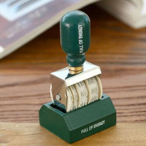 Vintage pečat s valjkom za datume s drvenom drškom DIY Scrapbooking planer Ručni račun Dnevnici Pečati Kawaii uredski pribor