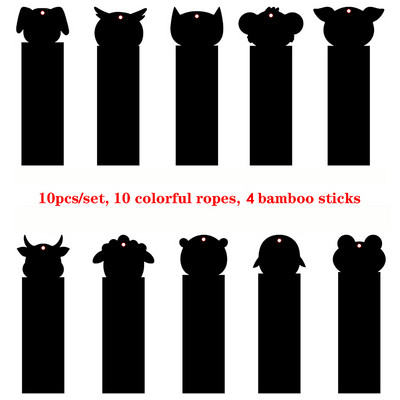 10 buc/12 buc/set de semne de carte pentru zgârierea animalelor, bricolaj, hârtie de zgâriat colorată, pentru copii, materiale pentru citire de artă