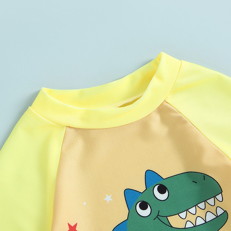 Trodijelni kupaći kostimi za dječake, šarene boje, kupaći kostimi srednjih rukava za malu djecu, komplet štitnika za osip s kapom za plivanje, dječje surfanje