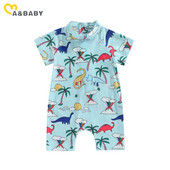 ma&baby 1-5Y Kid Baby Boy Kupaći kostim Coconut Tree Dinosaur Print Zip Kupaći kostim Ljetni kupaći kostim za plažu