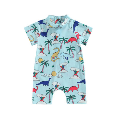 ma&baby 1-5Y Kid Baby Boy Kupaći kostim Coconut Tree Dinosaur Print Zip Kupaći kostim Ljetni kupaći kostim za plažu