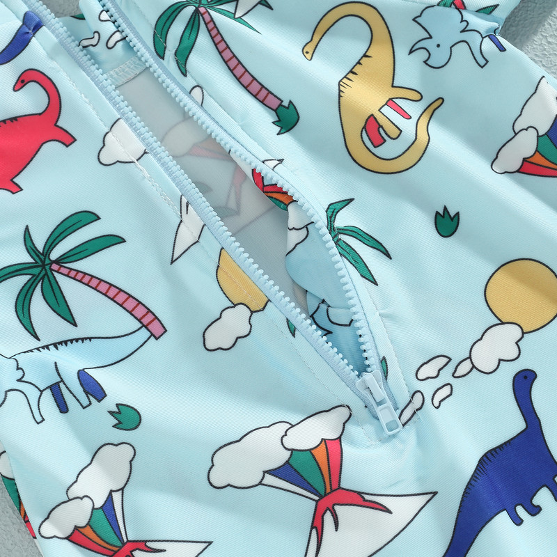 ma&baby 1-5Y Kid Baby Boy Kupaći kostim Coconut Tree Dinosaur Print Zip Kupaći kostim Ljetni kupaći kostim za plažu