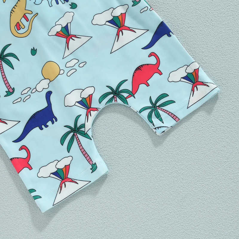 ma&baby 1-5Y Kid Baby Boy Kupaći kostim Coconut Tree Dinosaur Print Zip Kupaći kostim Ljetni kupaći kostim za plažu