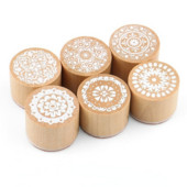 Mini vintage pits-lillemustriline tempel DIY puidust kummist templid õpilastele Scrapbooking märkmiku kujundusega kirjatarvete tempel