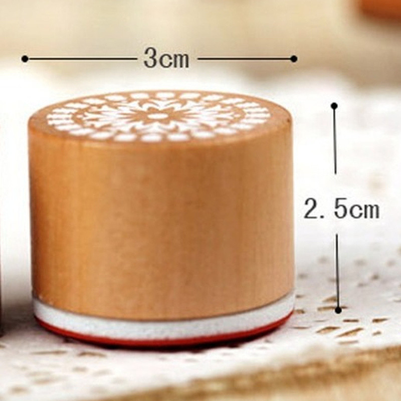 Mini vintage pits-lillemustriline tempel DIY puidust kummist templid õpilastele Scrapbooking märkmiku kujundusega kirjatarvete tempel